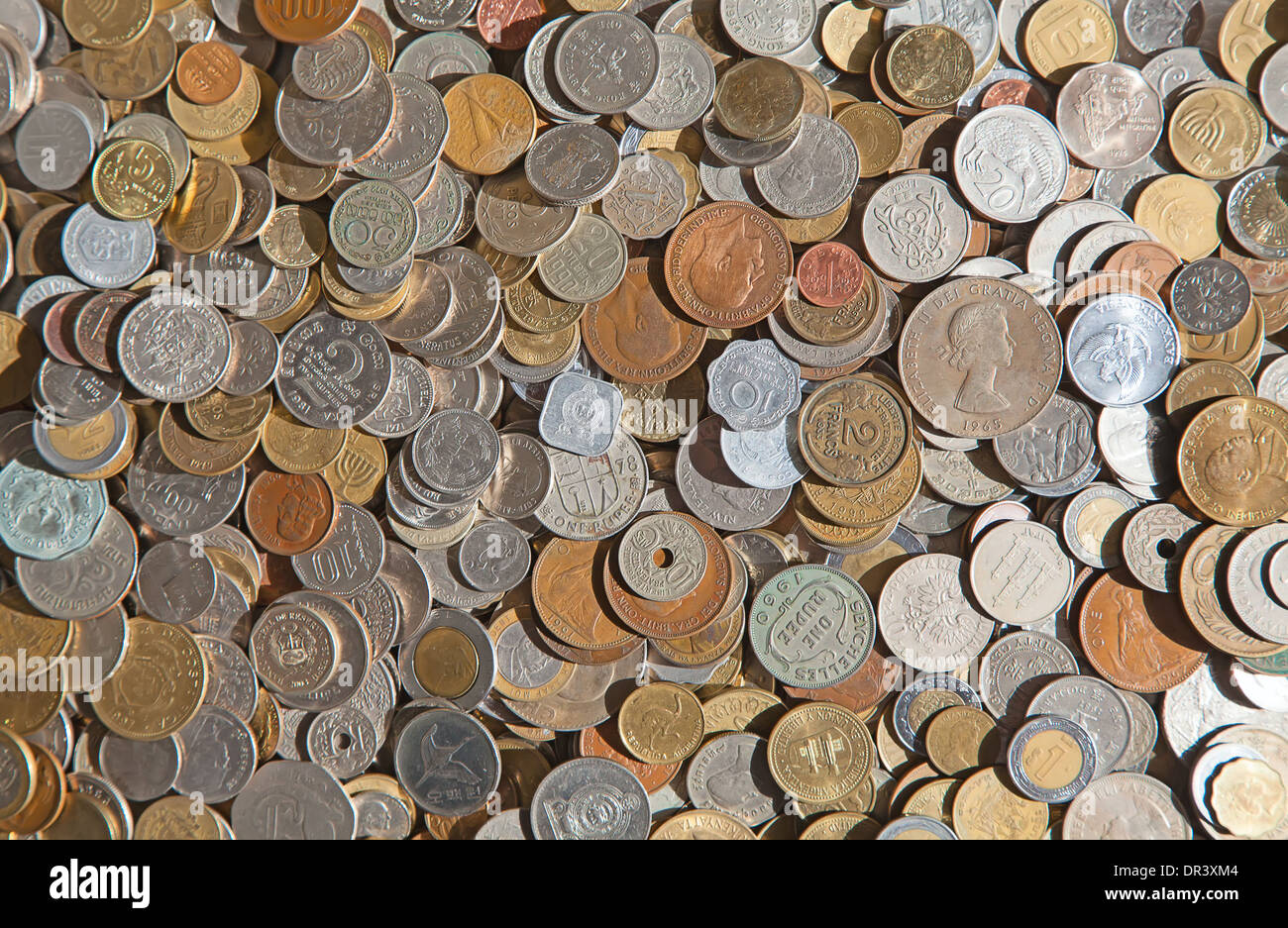 Collection of the various international coins Stock Photo - Alamy