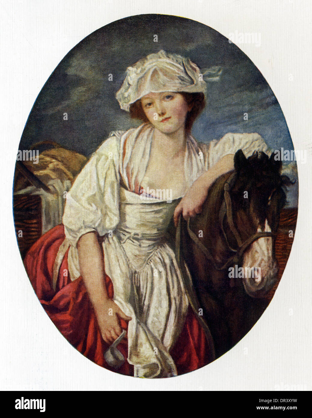 This painting, titled La Laitiere or The Milkmaid may perhaps be said to be the most representative of Greuze's works. Stock Photo