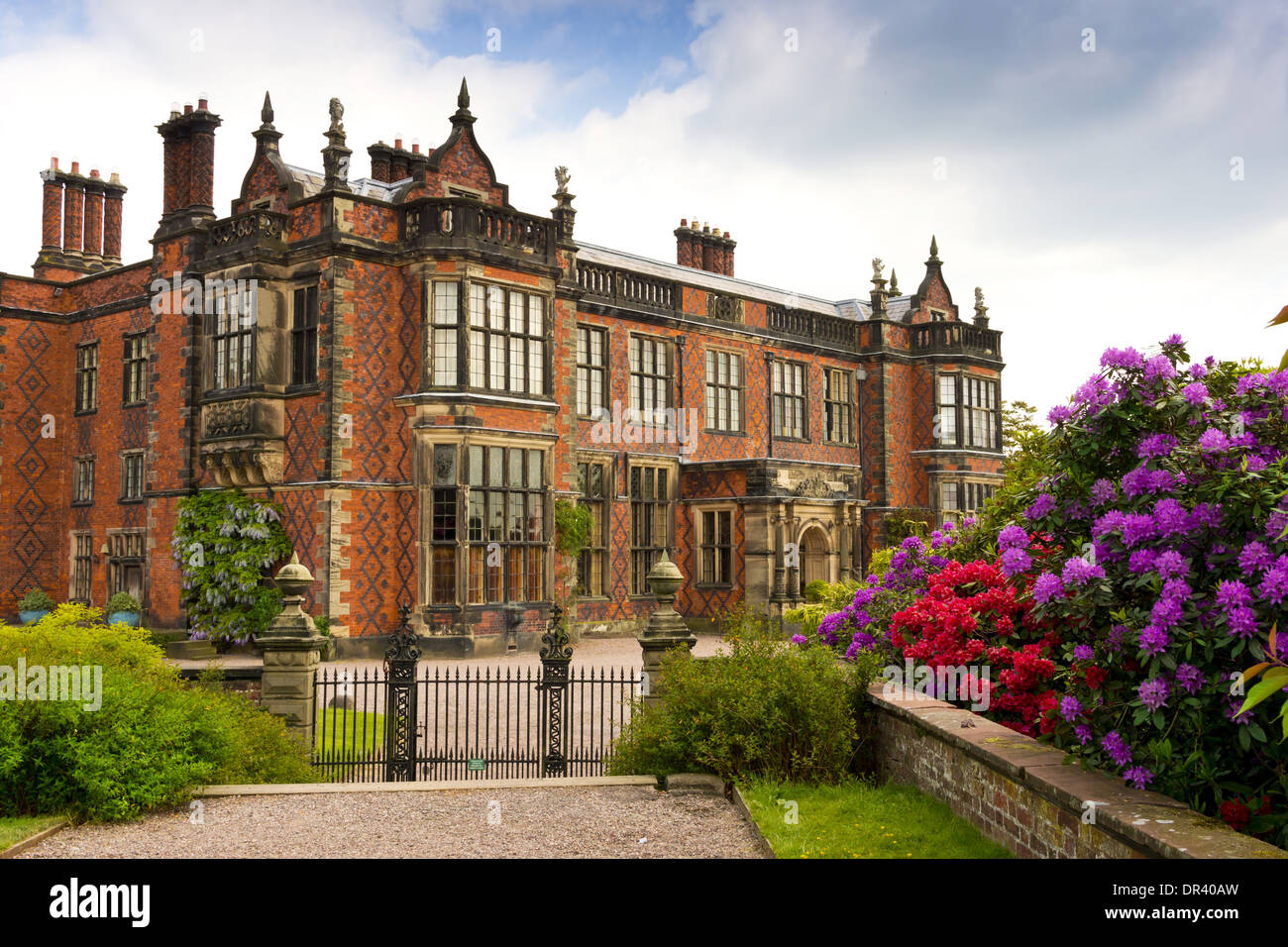 Historic Elizabethan Mansion and grounds in UK. Stock Photo