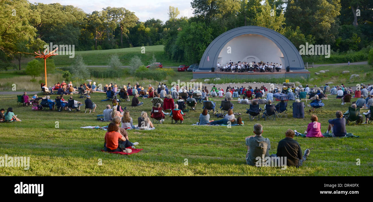 Ann Arbor Civic Band performs at the West Park Band Shell in Ann Arbor