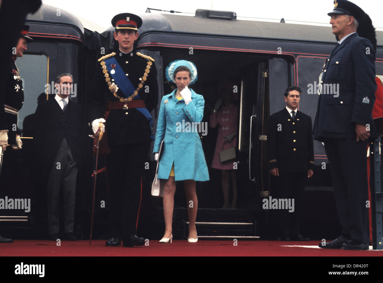Prince Charles Princess Anne Arriving For The Investiture Ceremony Stock Photo Alamy