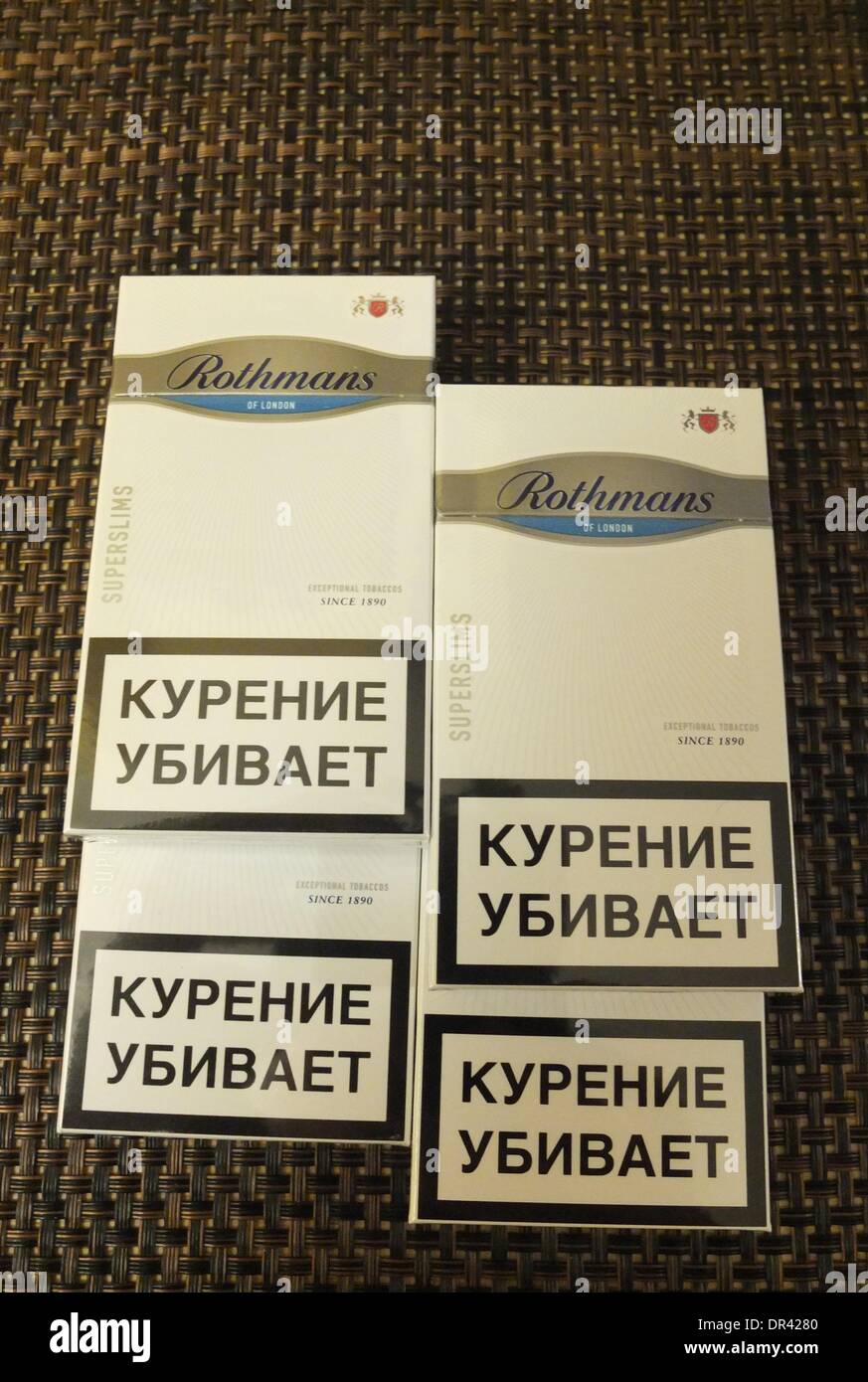 Kaliningrad, Russia 19th, January 2014 The EU's eastern border is the place  of choice for cigarette smugglers, who can make easy profits from the price  differences with Russia. A pack of premium