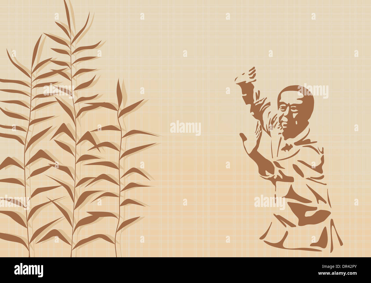 Illustration with the master Kung- fu Stock Photo - Alamy