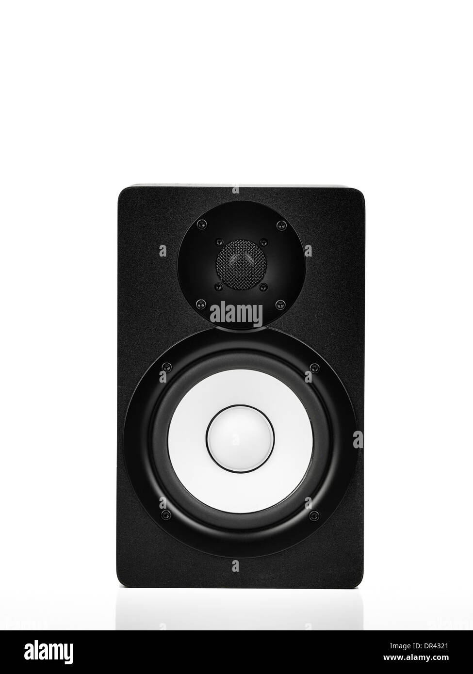 Speaker over white backround , for audio related themes Stock Photo