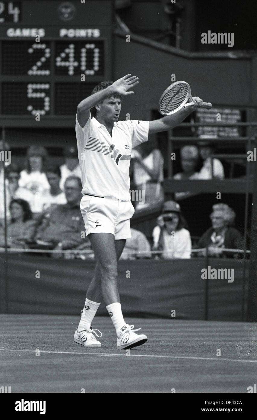 Jimmy Connors at Wimbledon Tennis Tournament 1987 Stock Photo