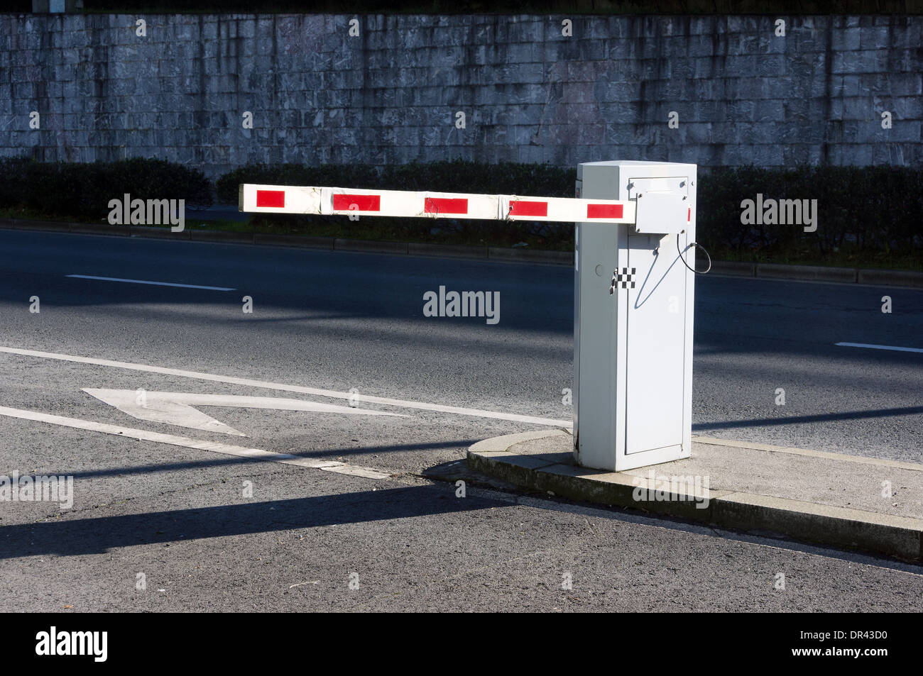 Vehicle security barrier on parking Stock Photo
