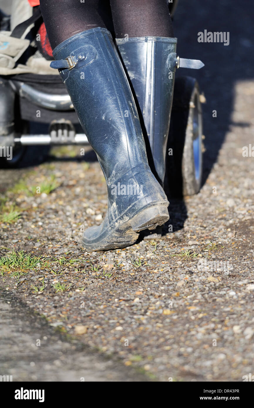 women wearing rubber boots