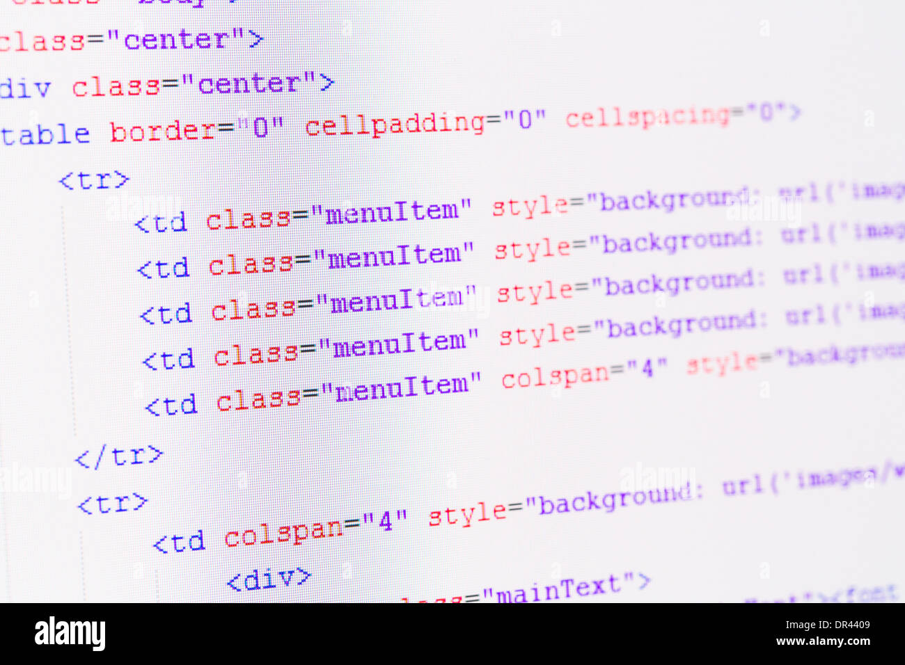 Program code on a monitor Stock Photo