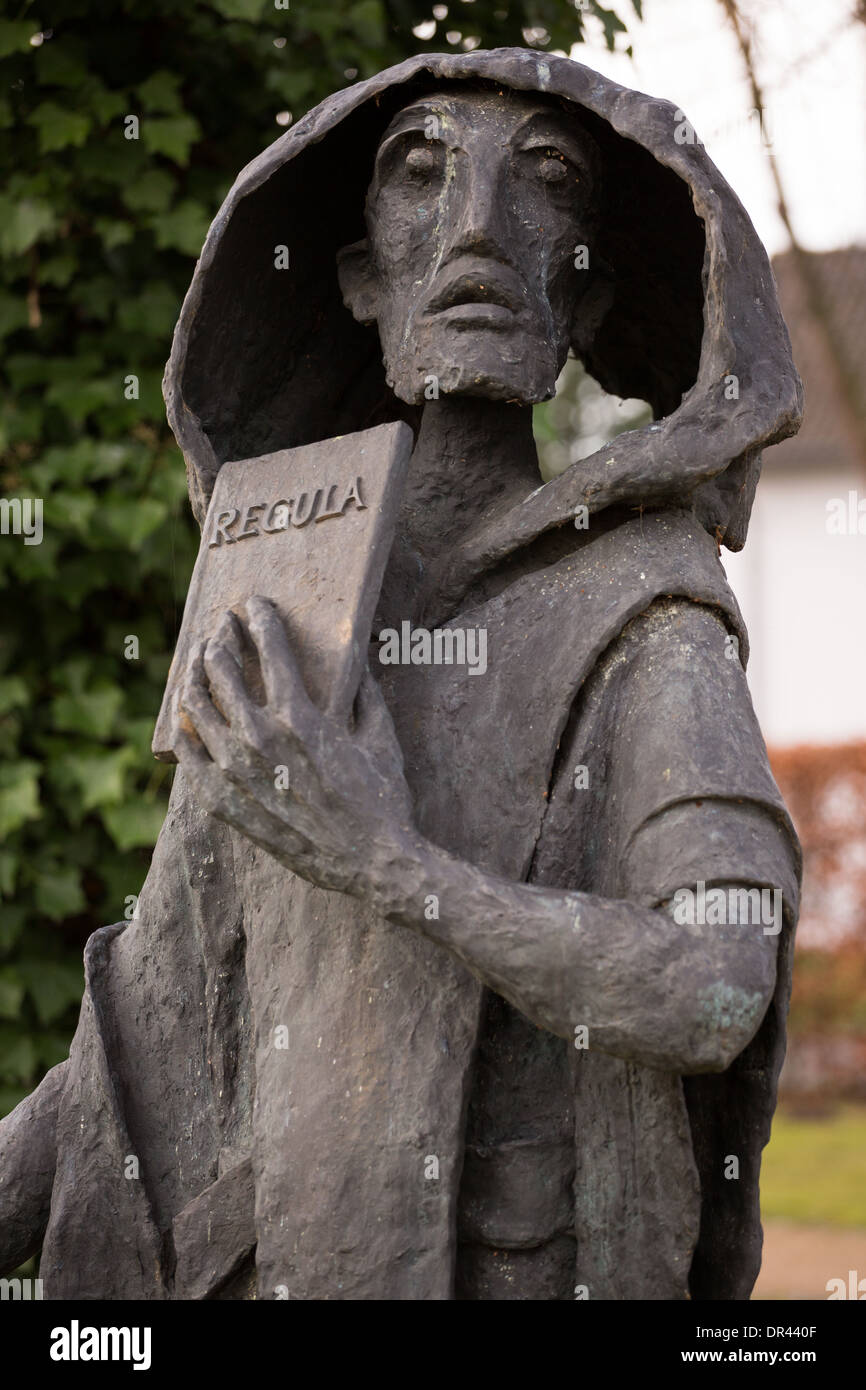Statue of St Benedict of Nursia at Varensell Abbey, NRW, Germany Stock ...