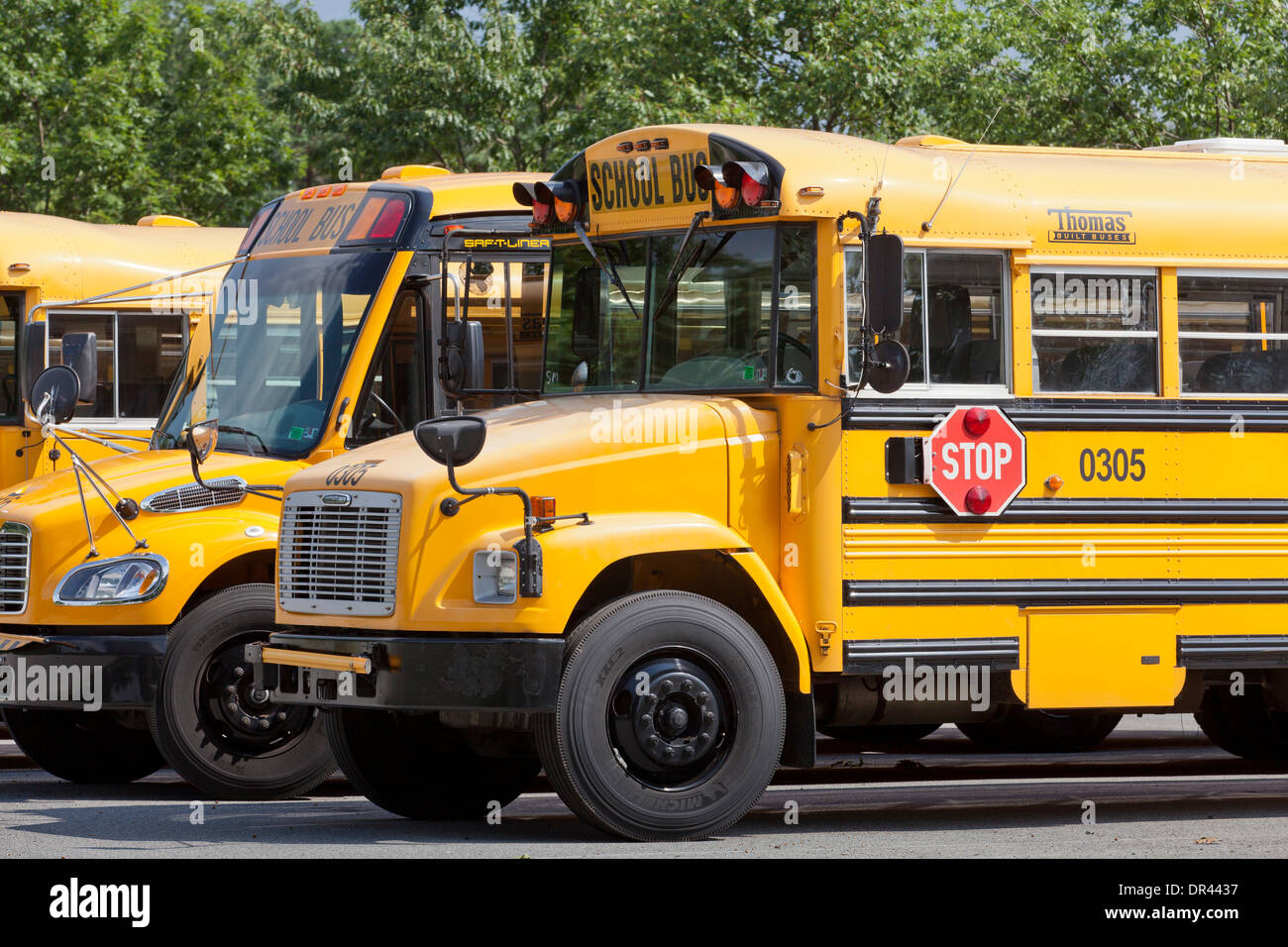 Parked US school buses Pennsylvania USA Stock Photo Alamy