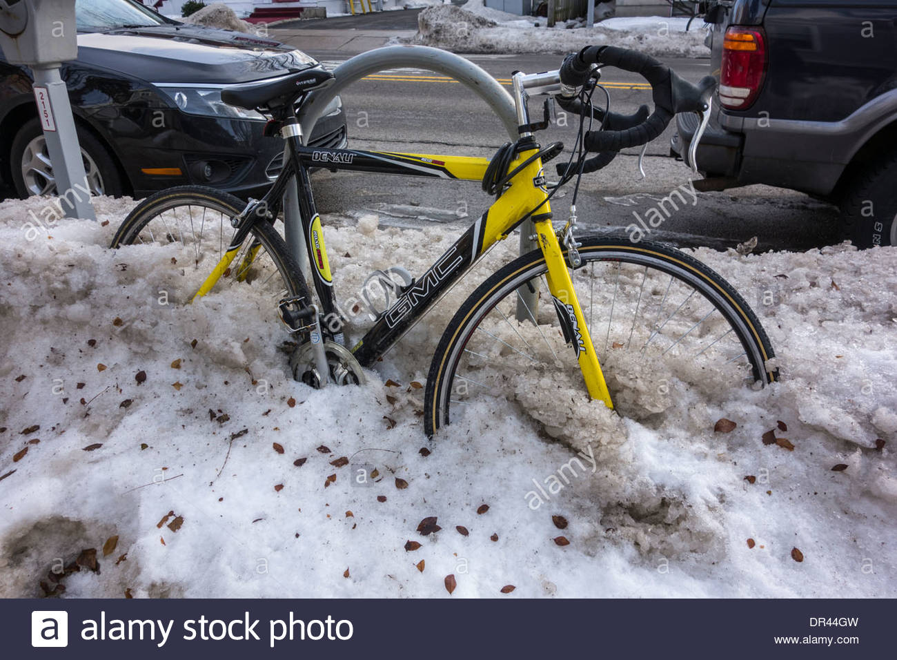 road bike in snow