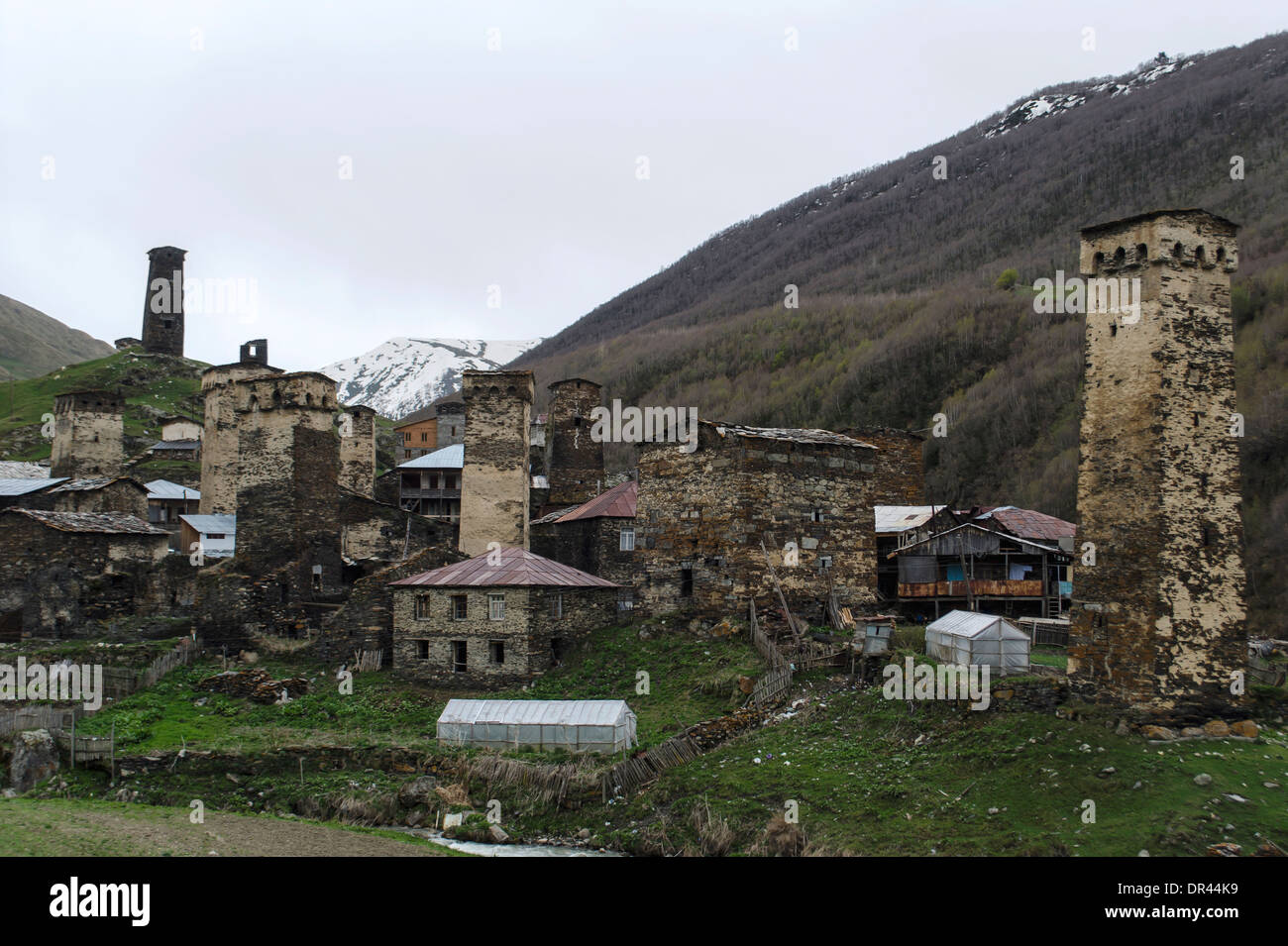 Ushguli Village, Svaneti, Georgia Stock Photo
