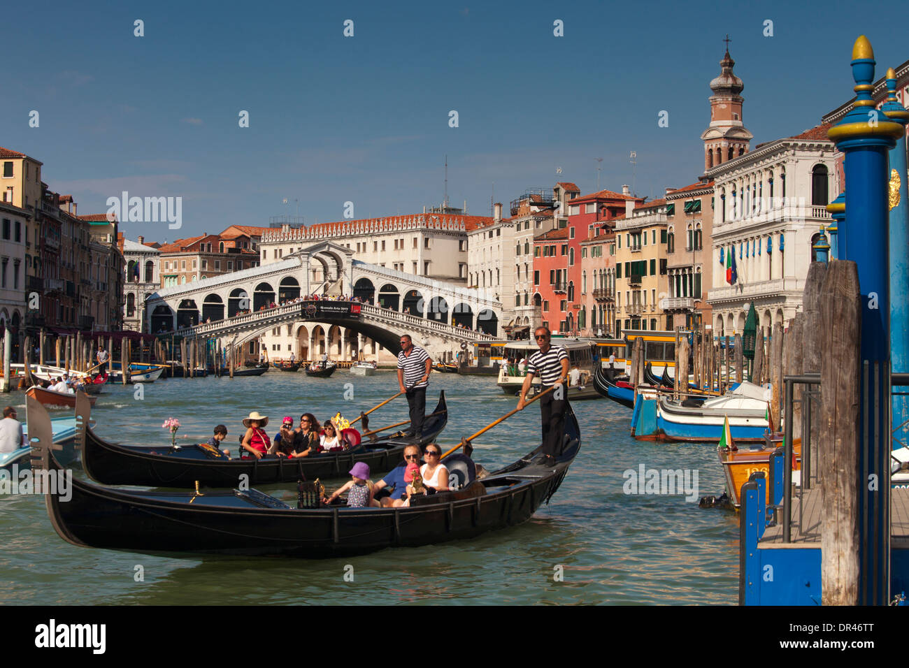 Rialto Bridge, Grand Canal, Venice, Italy;  Ponte di Rialto Stock Photo