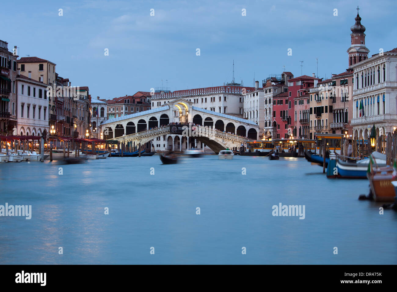 Rialto Bridge, Grand Canal, Venice, Italy;  Ponte di Rialto Stock Photo