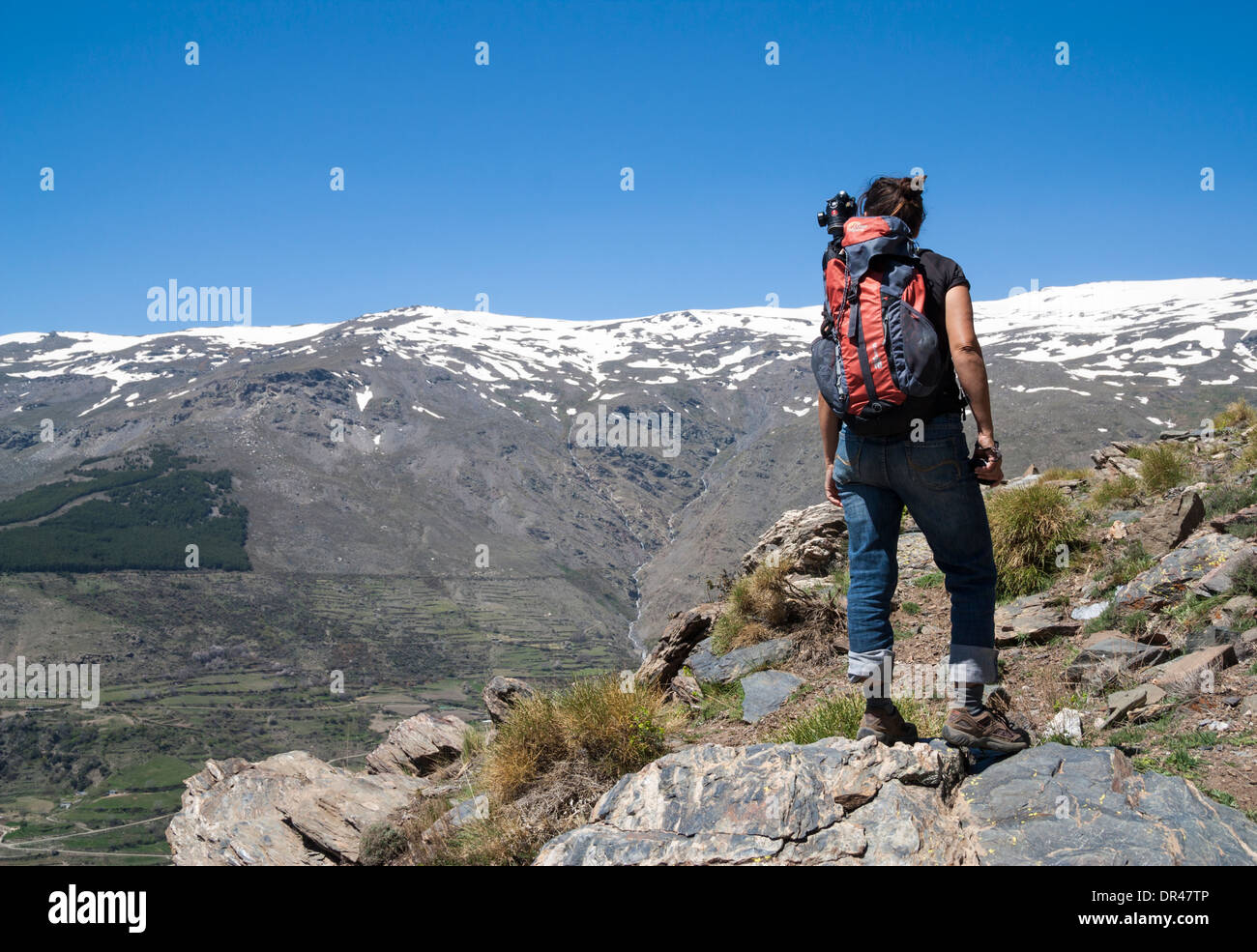 Female walker om mountain footpath hires stock photography and images