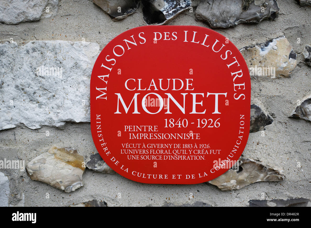 'Maisons des Illustres' label (introduced 2011) at the home of Monet, Giverny, France Stock Photo