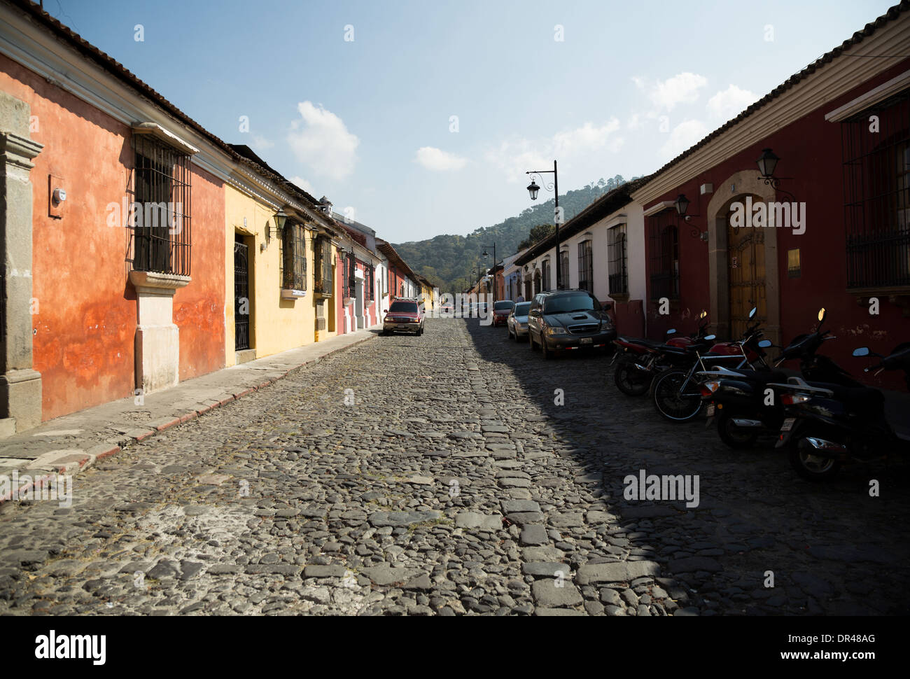 Street in Antigua Guatemala Stock Photo - Alamy