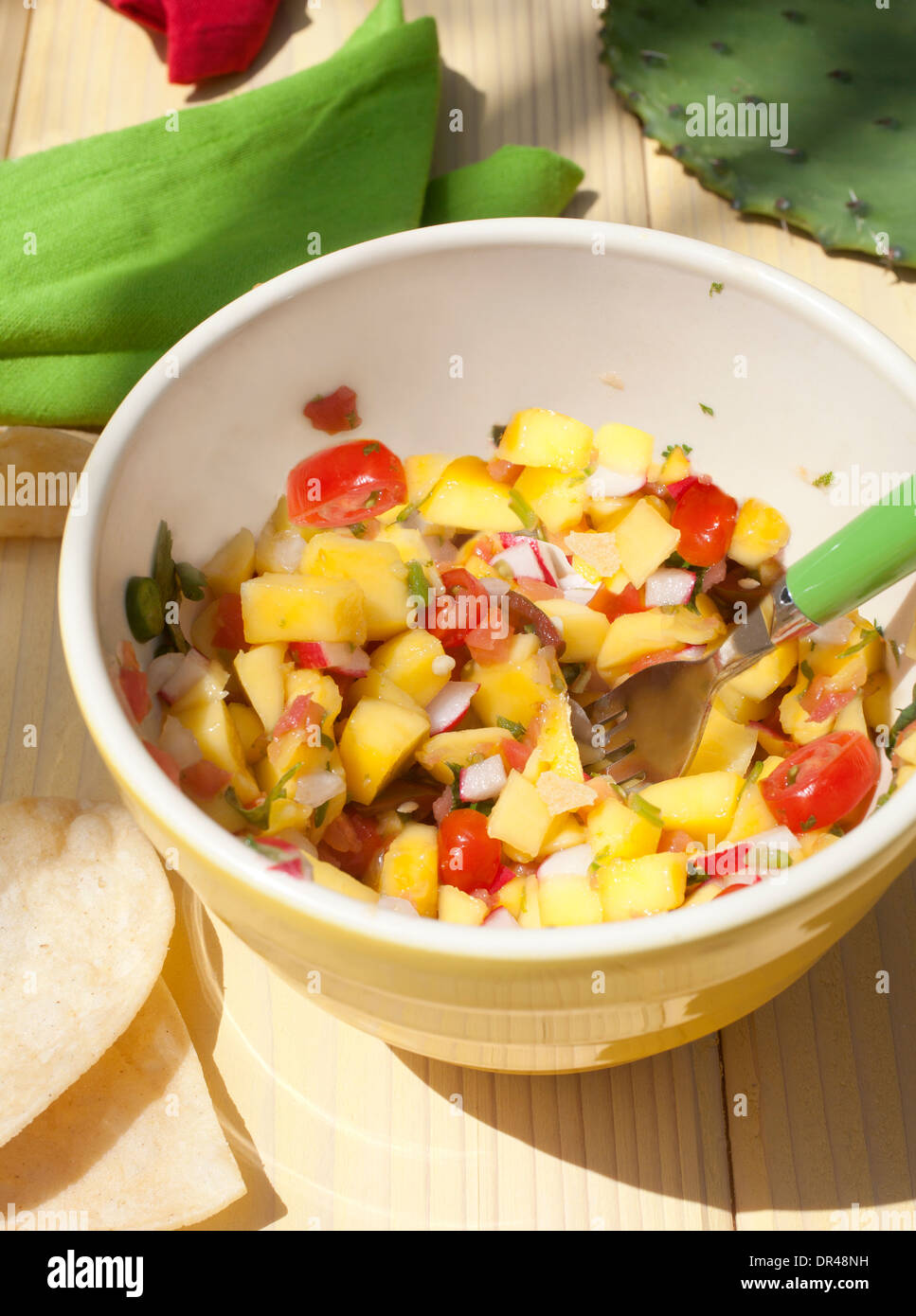 Mango salsa in a bowl Stock Photo