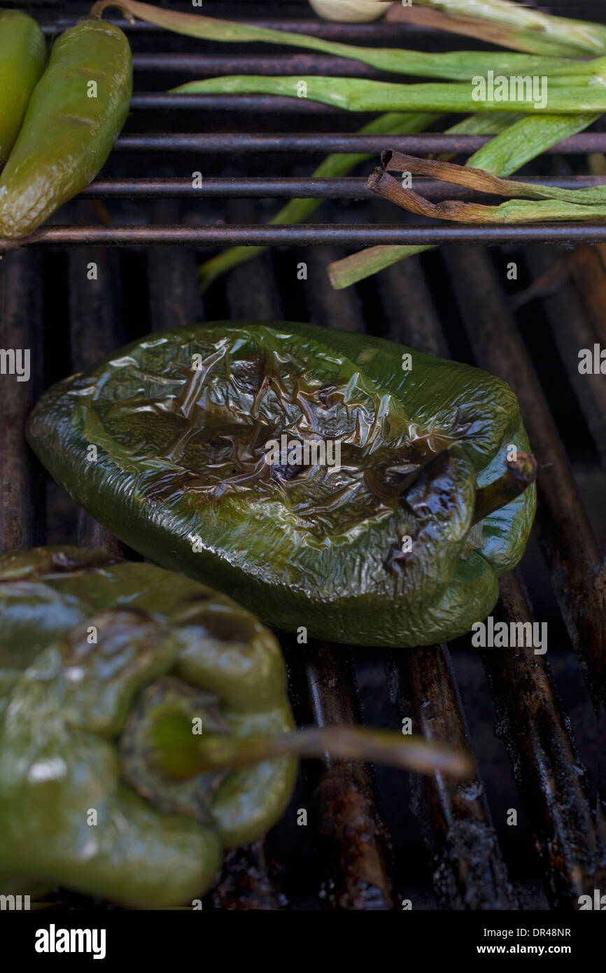 Roasted green peppers Stock Photo Alamy