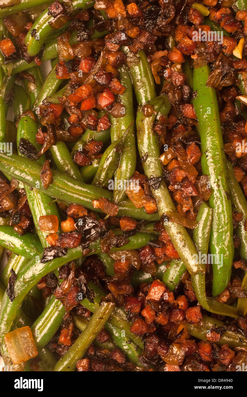 Green beans with Pancetta Stock Photo Alamy