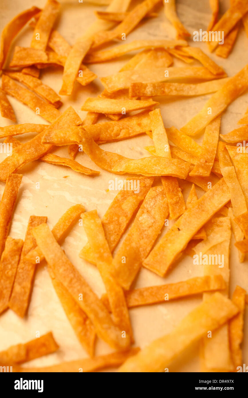 Homemade tortilla chips Stock Photo
