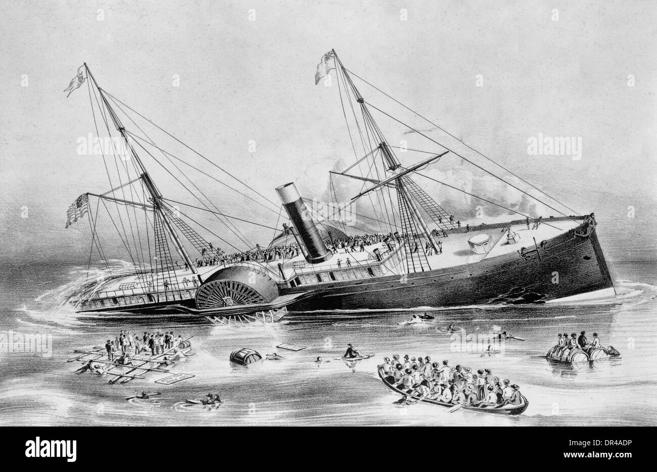 Loss of the U.S.M. Steam Ship Arctic off Cape Race Wednesday September 27, 1854. Stock Photo