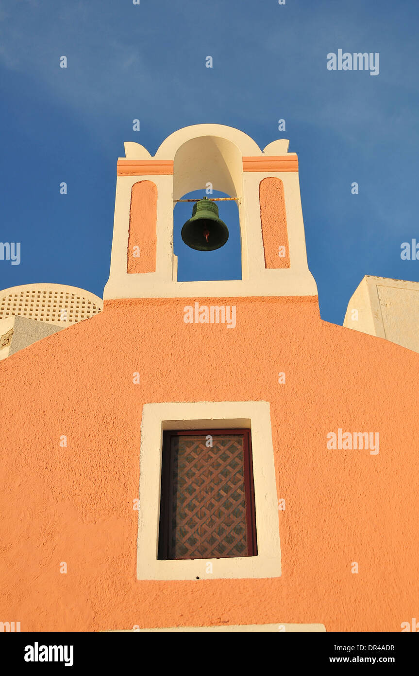Bell of church in Santorini Island Stock Photo