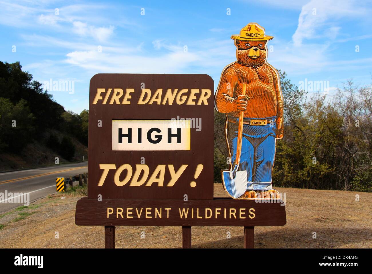Smokey the Bear Fire Danger Sign in California Stock Photo - Alamy