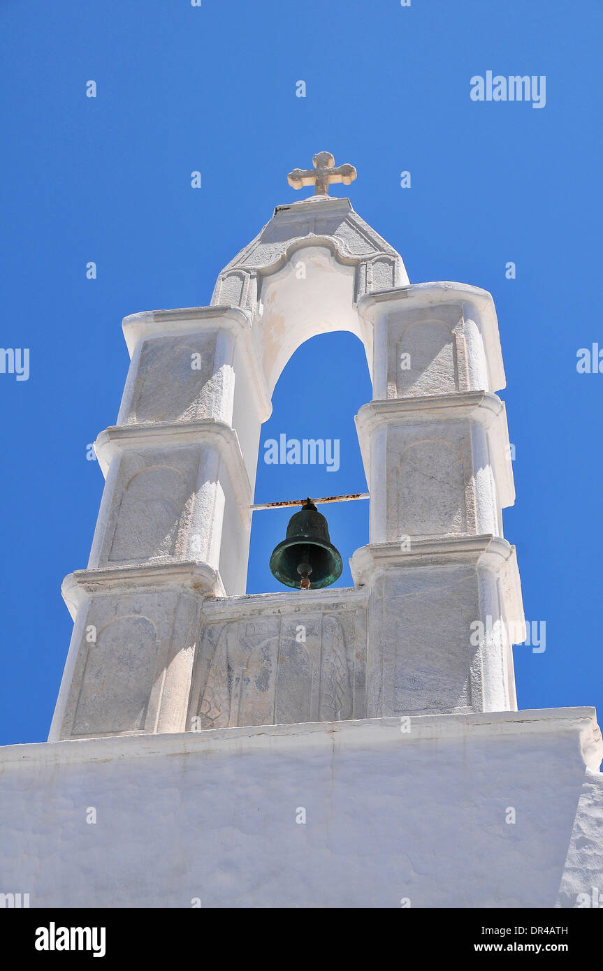 Bell of church in Santorini Island Stock Photo
