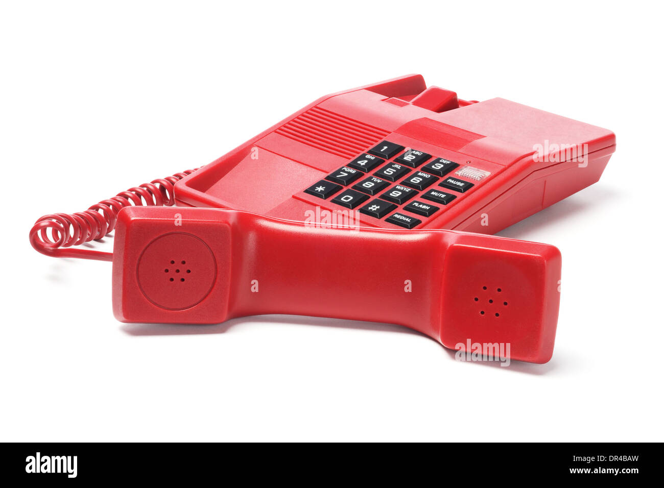 Red Telephone On White Background Stock Photo Alamy