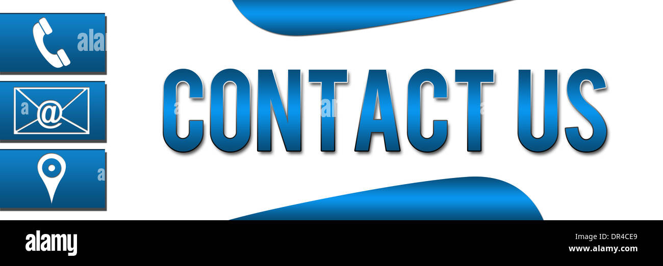 Contact Us Banner Blue Stock Photo - Alamy