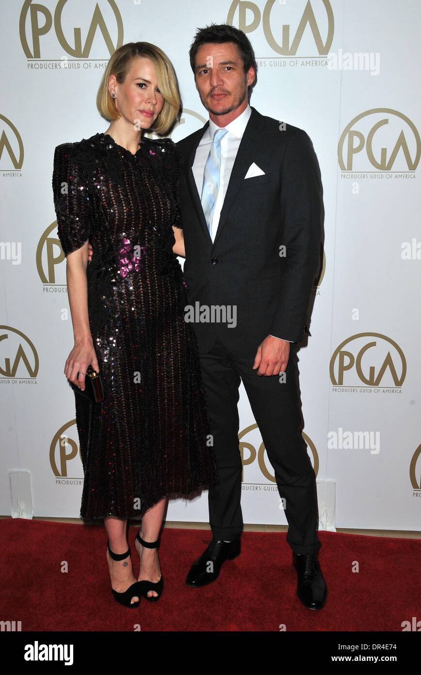 Beverly Hills, CA, . 19th Jan, 2014. Sarah Paulson at arrivals for 25th Annual Producers Guild of America Awards (PGAs) - Arrivals, The Beverly Hilton Hotel, Beverly Hills, CA January 19, 2014. Credit:  Dee Cercone/Everett Collection/Alamy Live News Stock Photo