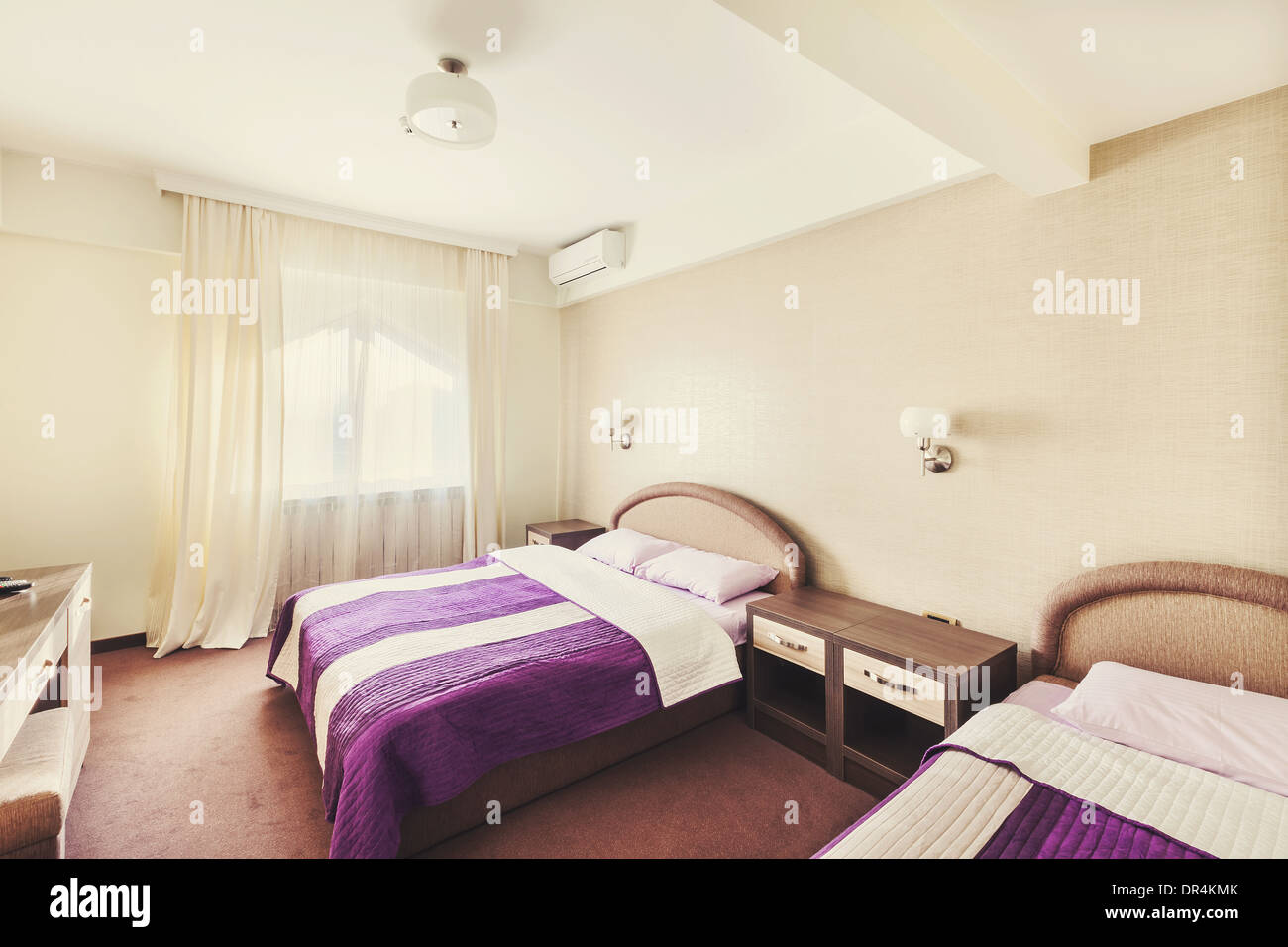 Interior of a hotel room, modern and clean. Stock Photo