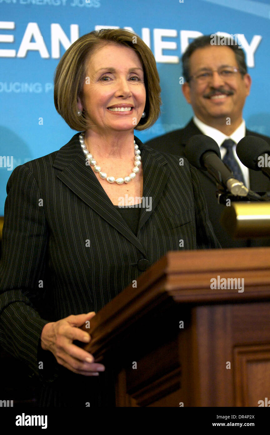 Apr 21, 2009 - Washington , District of Columbia, USA - Speaker of the House NANCY PELOSI and the Climate Coalition Members address the media at U.S .House of Representatives in the U.S. Capital in Washington D.C. (Credit Image: © Chaz Niell/Southcreek EMI/ZUMA Press) Stock Photo