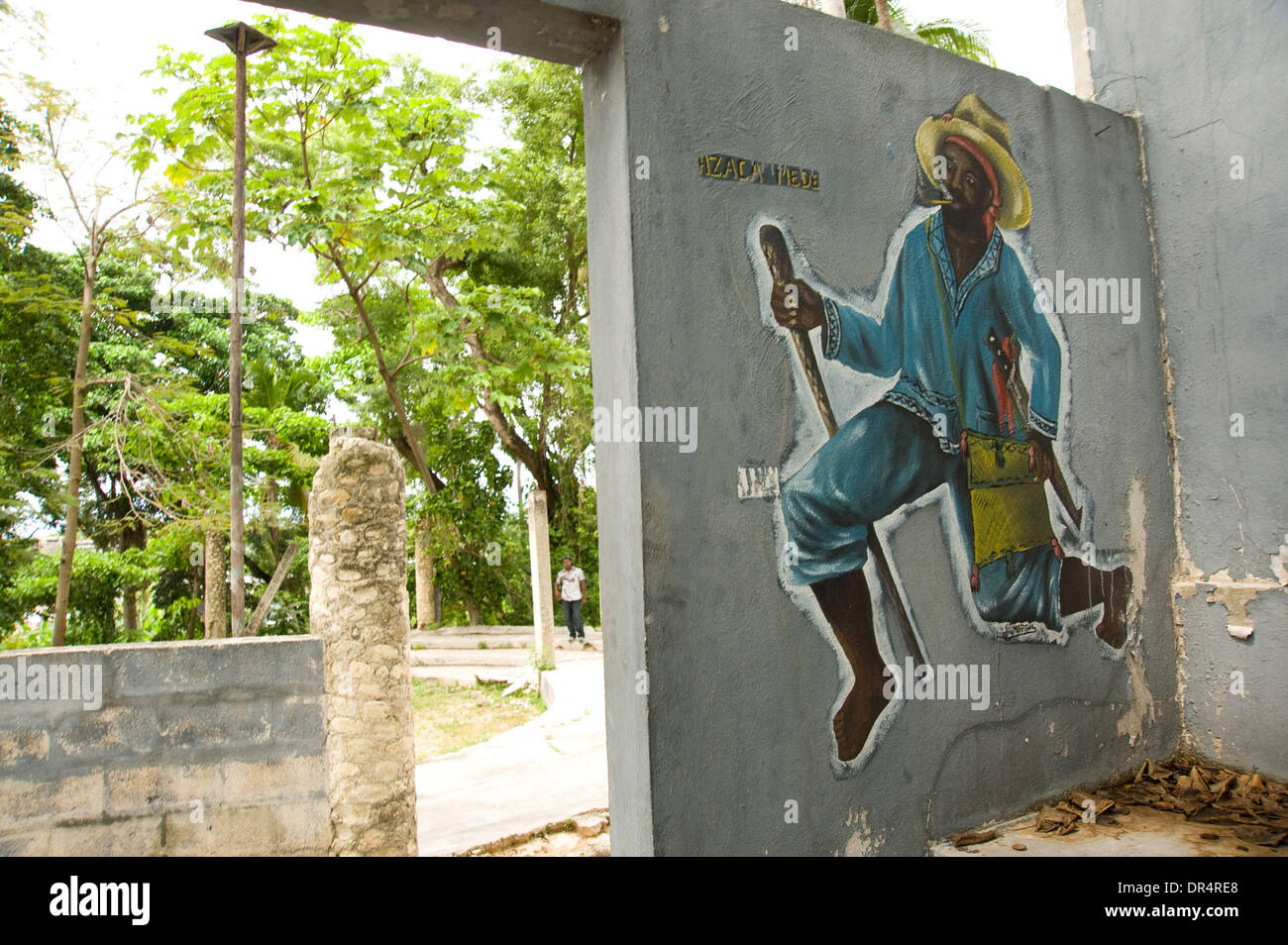 Apr 30, 2009 - Port au Prince, Haiti - The former home of famed American dancer Katherine Dunham who lived in the Carrefours community of Port au Prince off and on until her death in 2006. Art painting on wall. (Credit Image: © David Snyder/ZUMA Press) Stock Photo