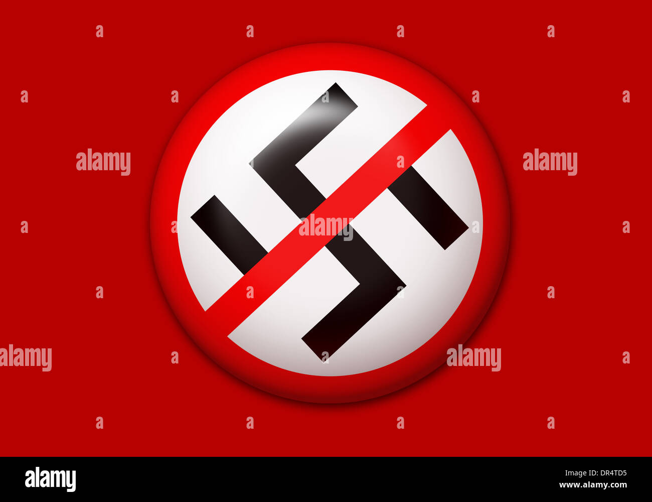 Anti Nazi button Stock Photo