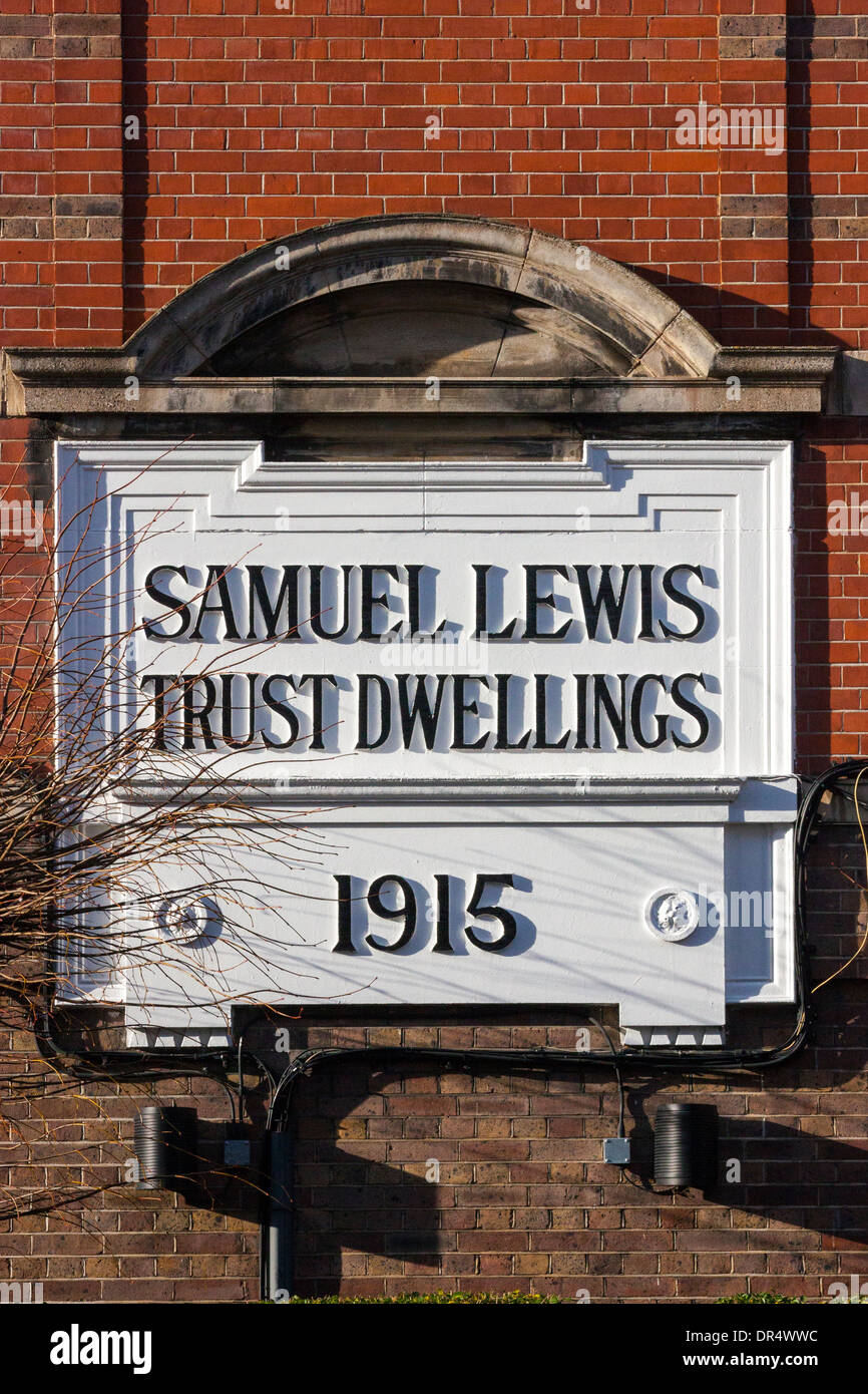 Samuel Lewis Trust Dwellings Plaque, London Stock Photo