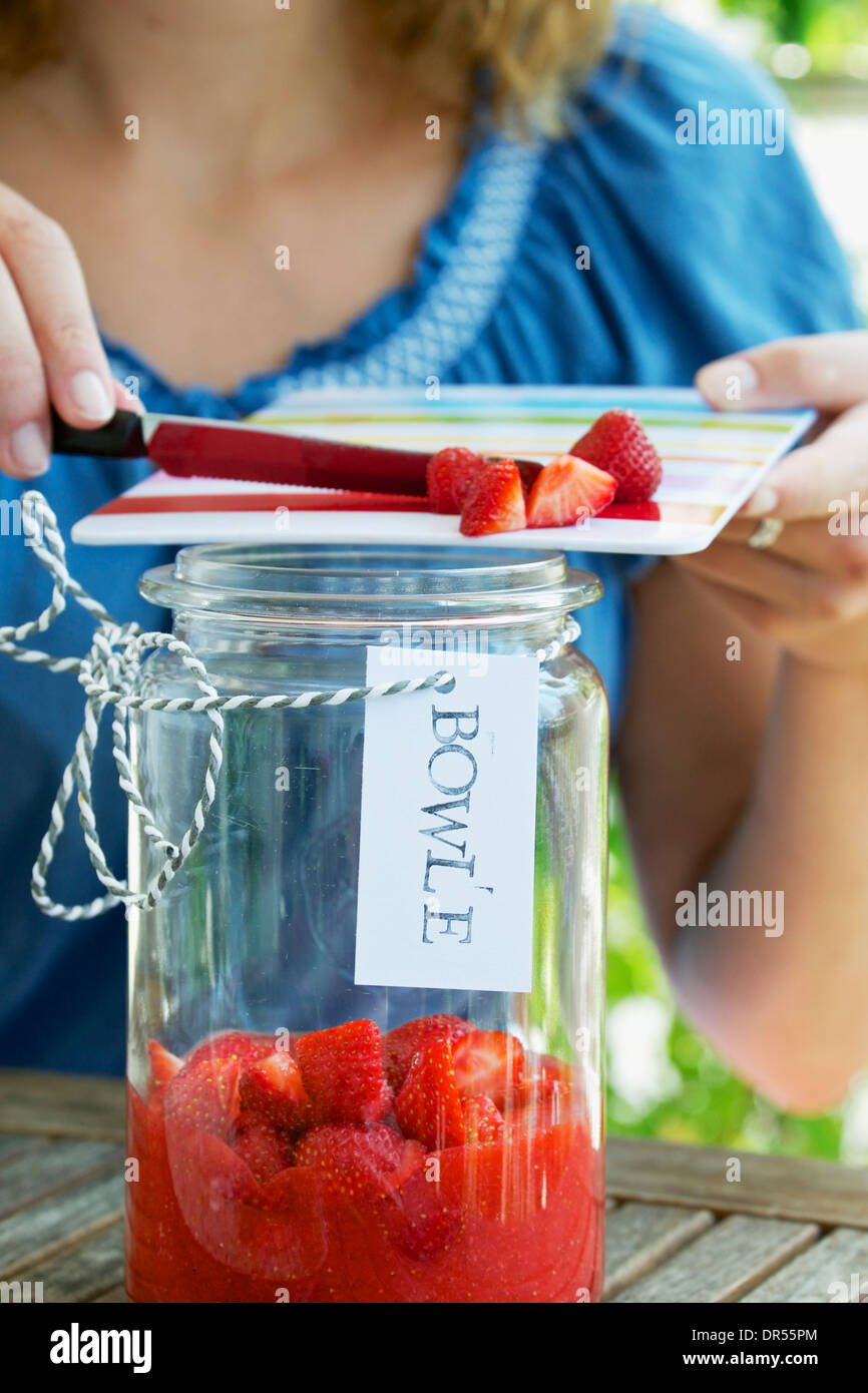 Person Preparing Cold Punch Stock Photo Alamy