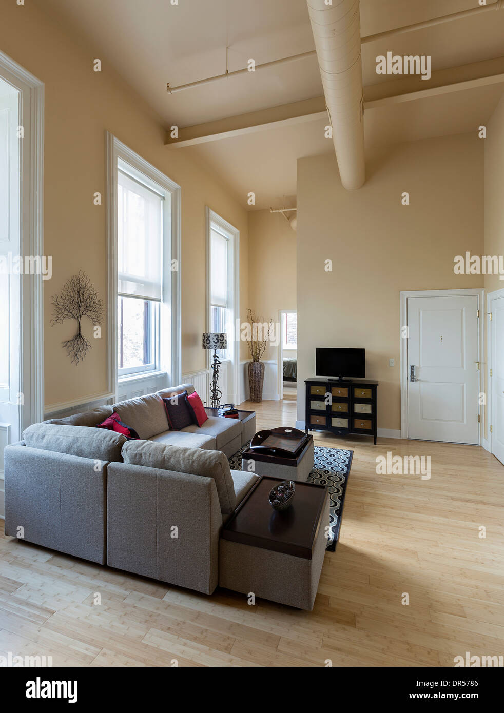 Sofa and coffee table in modern living room Stock Photo - Alamy