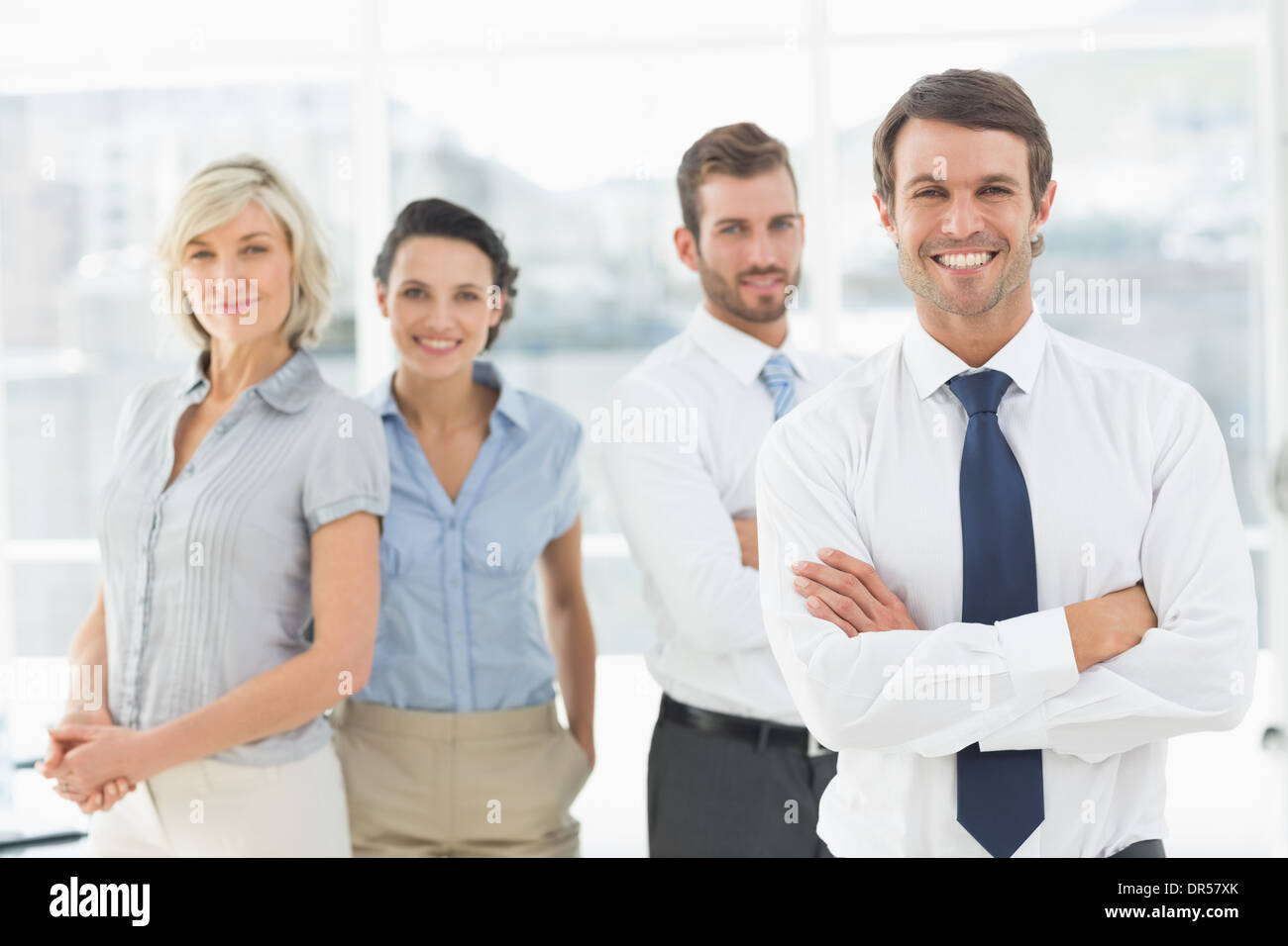 Portrait confident smiling team hi-res stock photography and images - Alamy