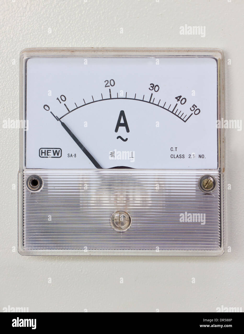 Humidity gauge of rice mill machine. Stock Photo