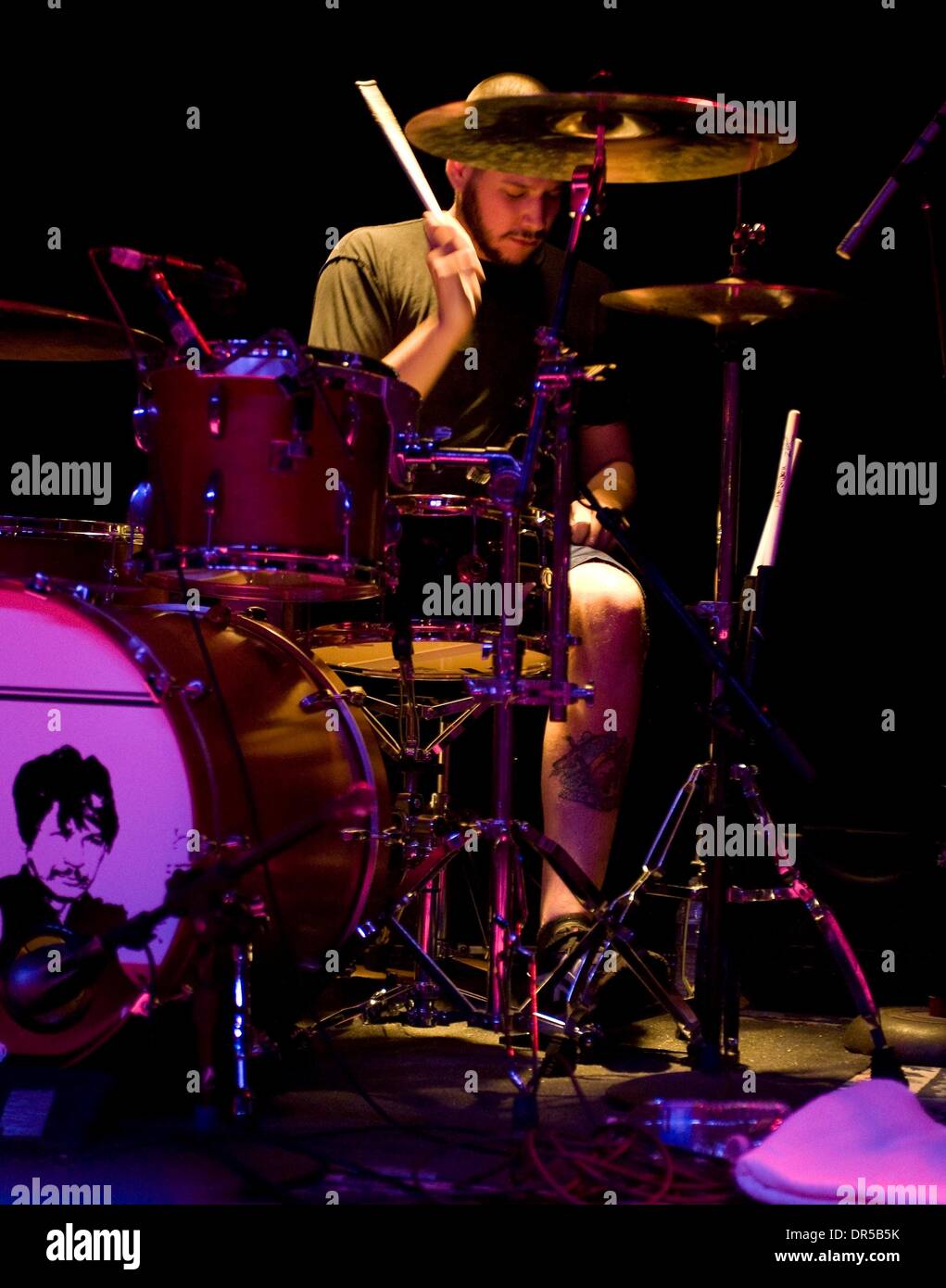 Apr 03, 2009 - Chicago, Illinois, USA - Drummer BENNY HOROWITZ of The Gaslight Anthem performs live at the Bottom Lounge. (Credit Image: Â© Maureen Vana/ZUMA Press) Stock Photo