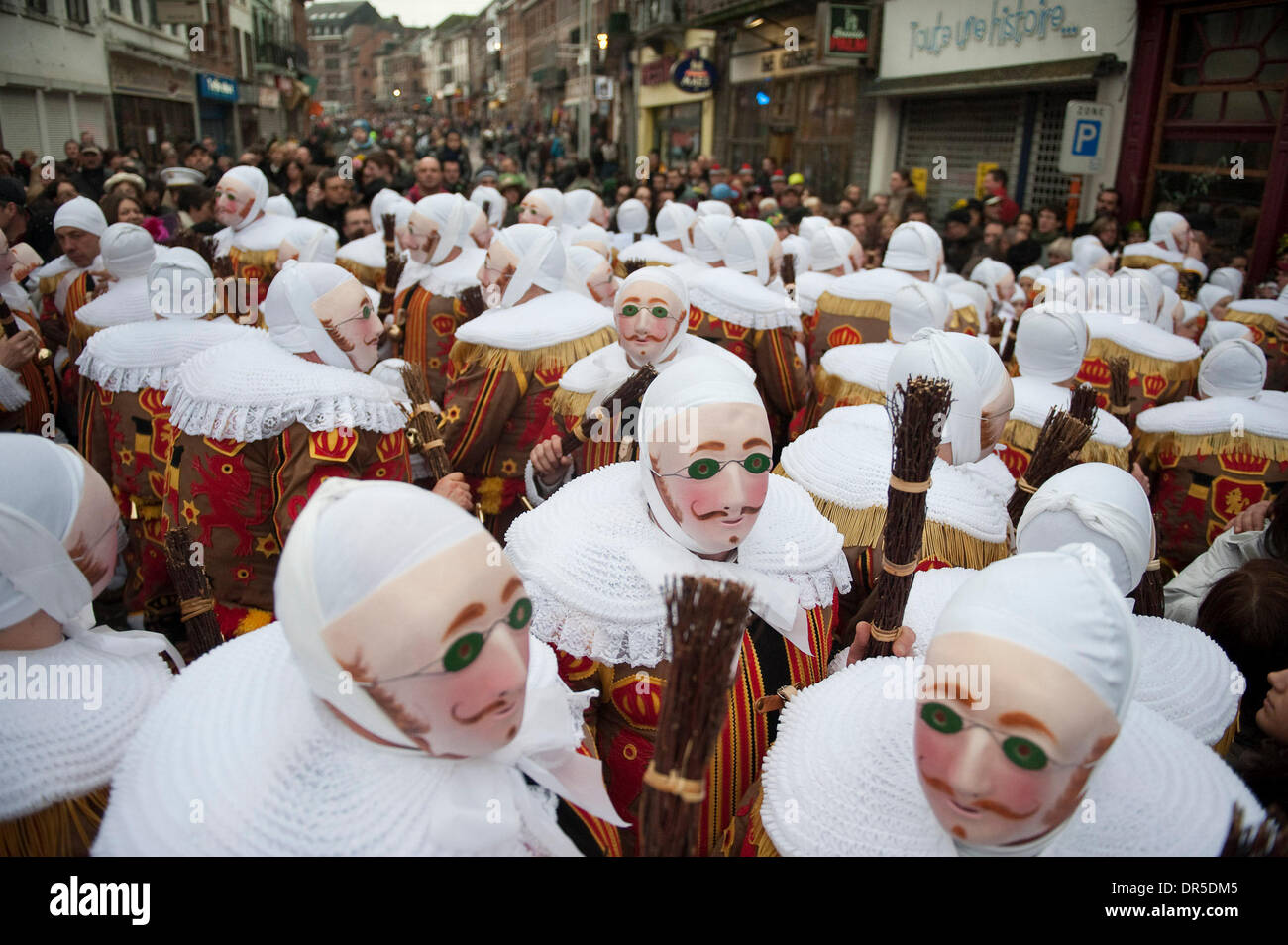 Feb 24, 2009 - Binche, Hainaut, Belgium - Gilles de Binche wear their ...