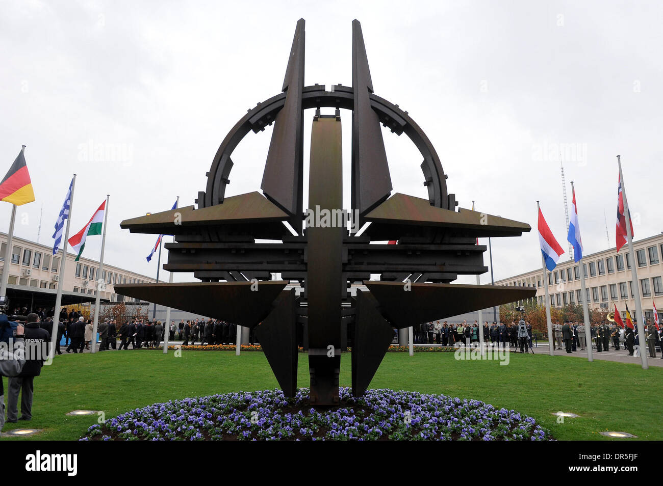 North Atlantic Treaty Organization (NATO) symbol in front of Stock