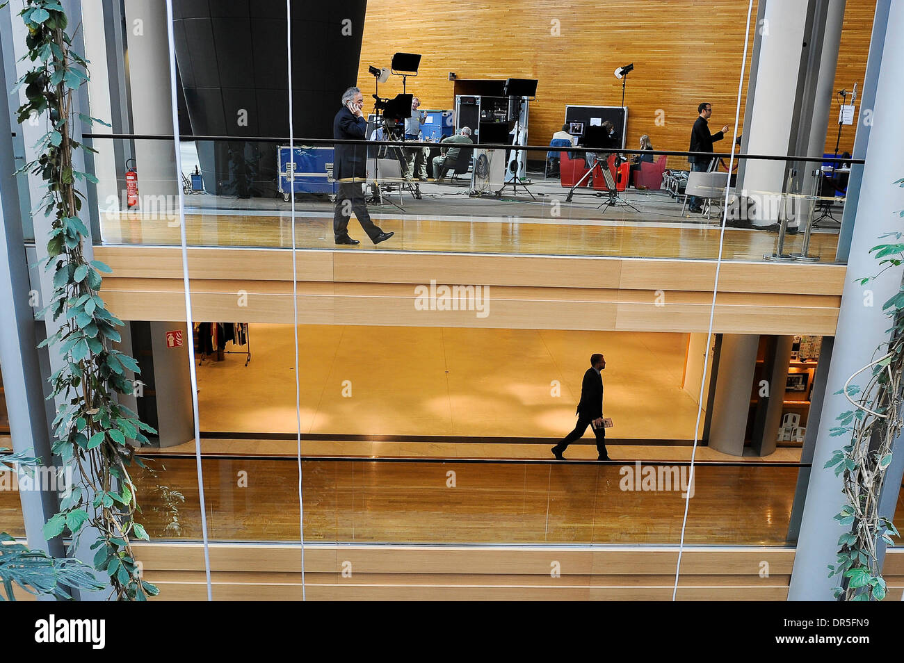 Interior of European Parliament headquarters building in Strasbourg ...