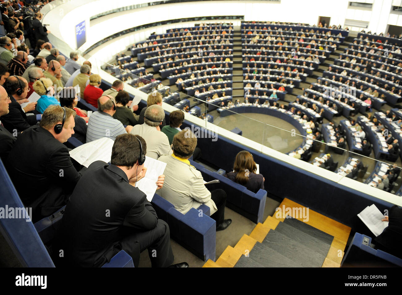European Parliament headquarters building in Strasbourg, France on 2009 ...