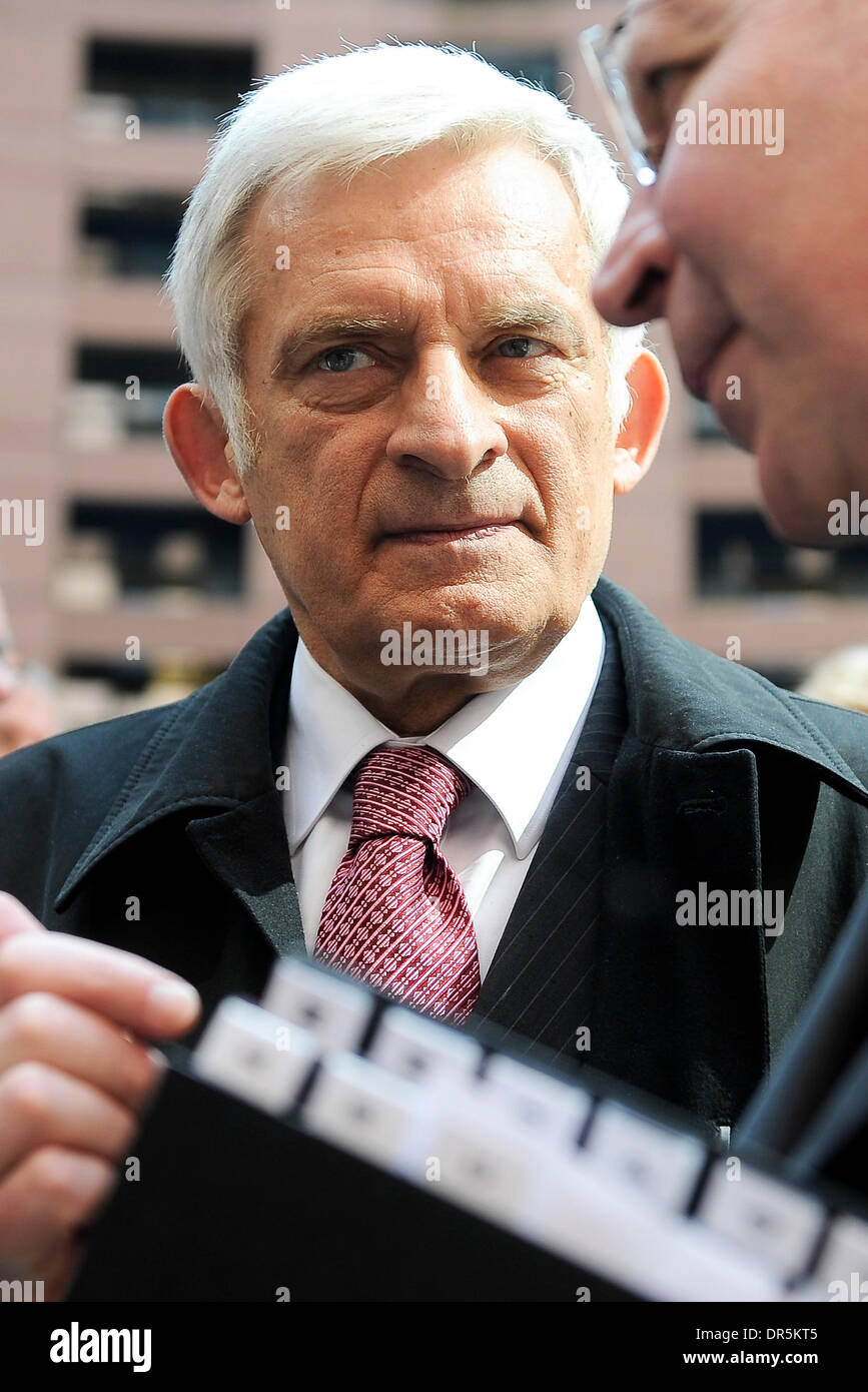 Former Poland's PM, member of European Parliament , candidate for chariman of EP  Jerzy Buzek during opening of the ''Bronislaw Geremek Agora'' at European Parliament  in  Strasbourg, France on 2009-04-21 Geremek died in a car accident in July 2008.  Polish Liberal member of the European Parliament was 76.  Â© by Wiktor Dabkowski ..POLAND and FINLAND OUT  (Credit Image: © Wiktor Da Stock Photo