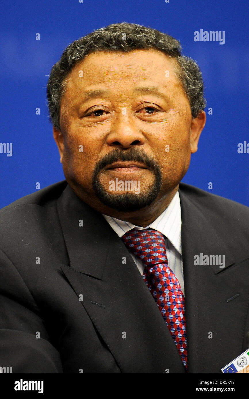 African Union (AU) Commission chairman, Gabonese Jean Ping during a press  conference at the end of an International Conference in support of the  Somali Security Institutions and the African Union Mission in