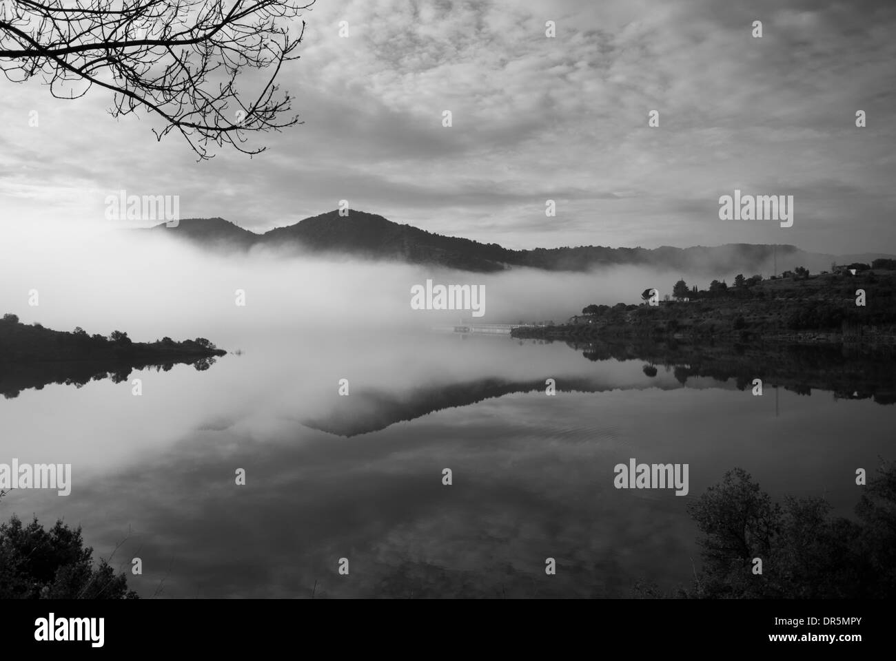 Full moon lake Black and White Stock Photos & Images - Alamy