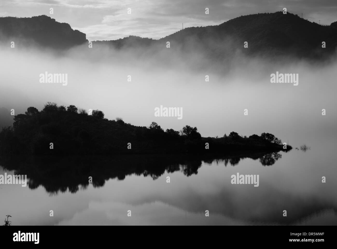 Full moon lake Black and White Stock Photos & Images - Alamy